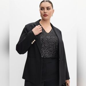 Melanie Lyne - Embossed Button Blazer-size 14